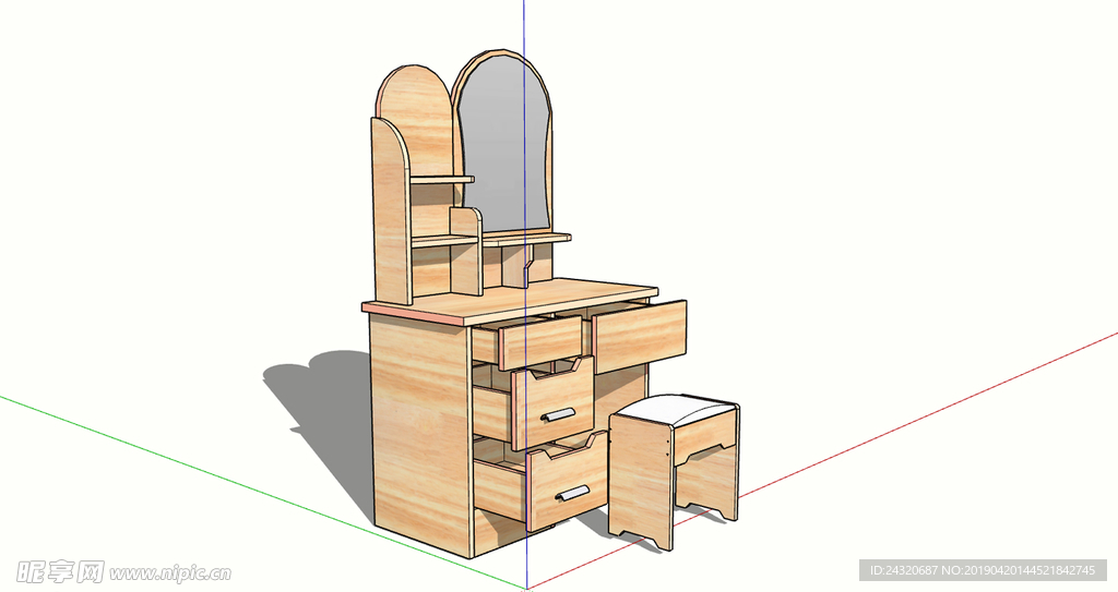 梳妆镜sketchup模型