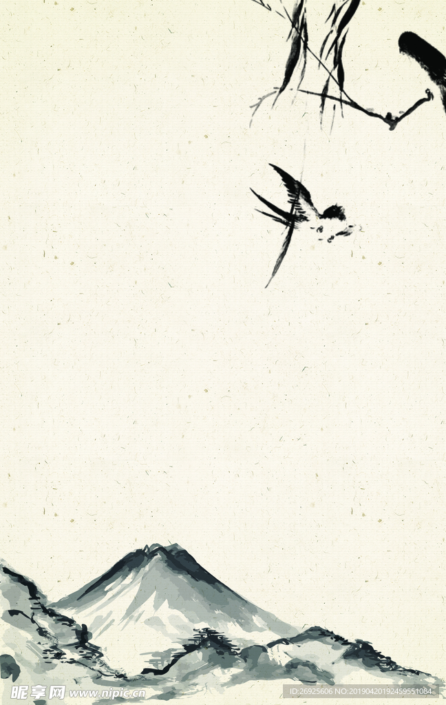 花鸟山水画 中国风 水墨工笔画