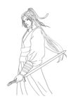 古风素描剑客元素.