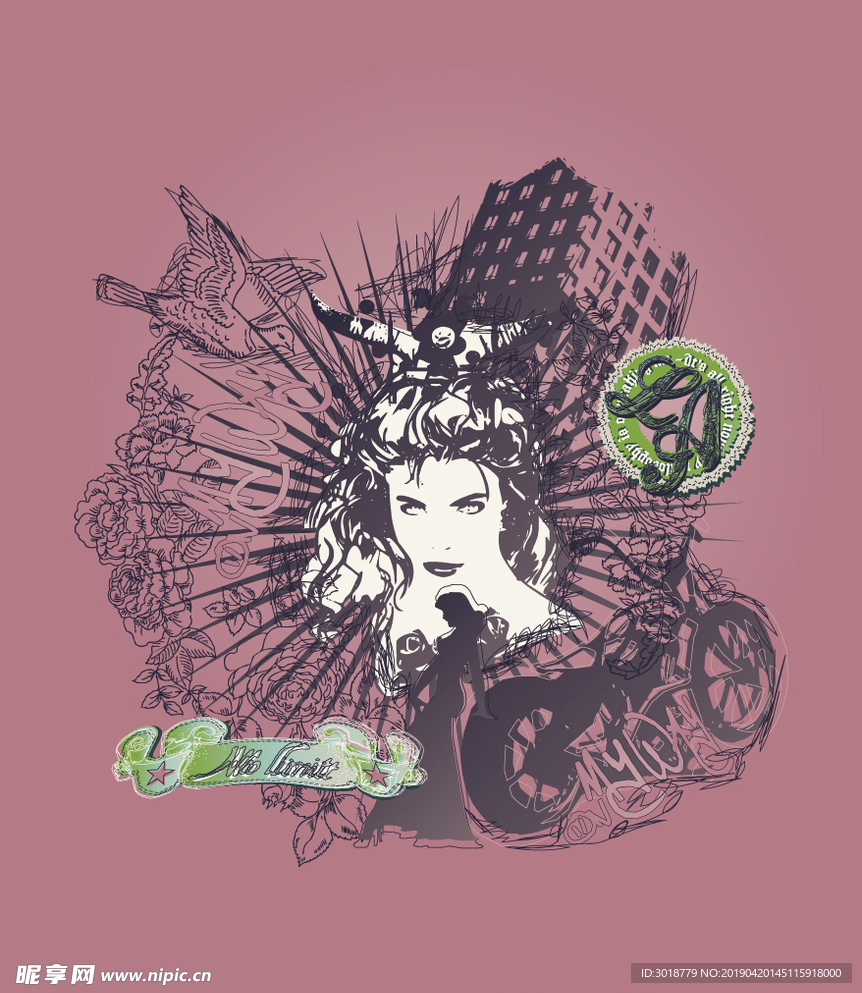 人物印花