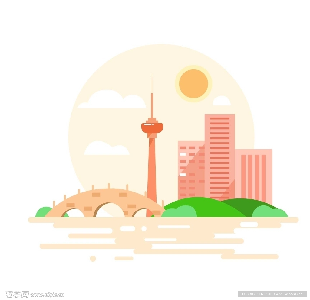 扁平 建筑 桥 景色 城市