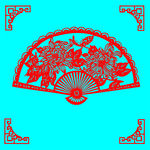 蝶恋花扇子剪纸
