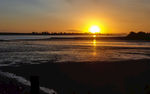 新西兰海滨夕阳风景