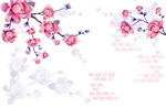 玉兰花立体电视背景墙