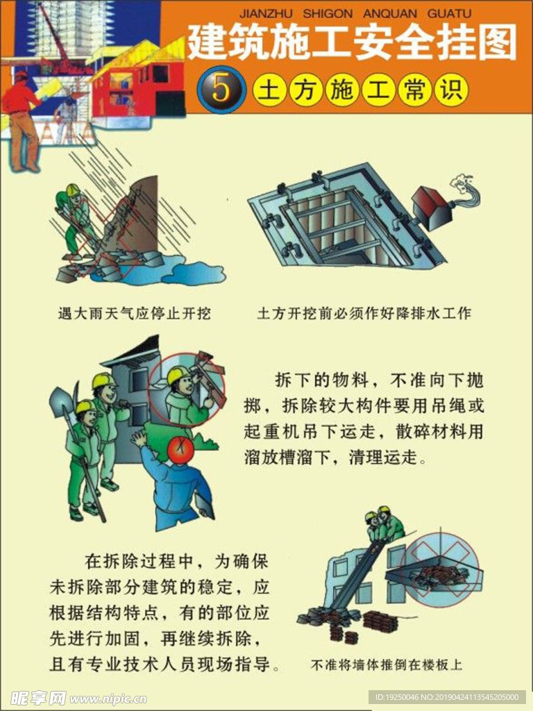 建筑施工安全挂图 工地