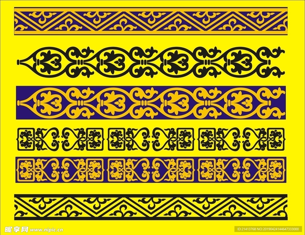 矢量传统底纹