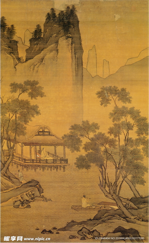 明 周臣 水亭清兴图