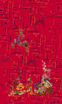 红底花