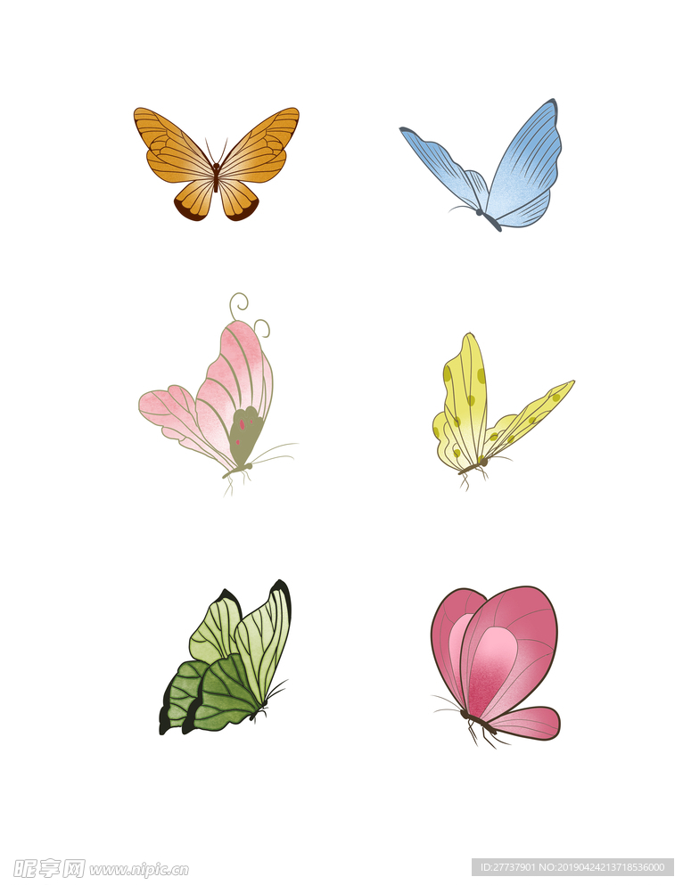 彩色蝴蝶设计图