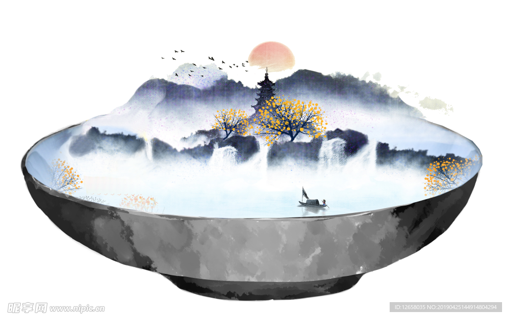 江南水乡+碗