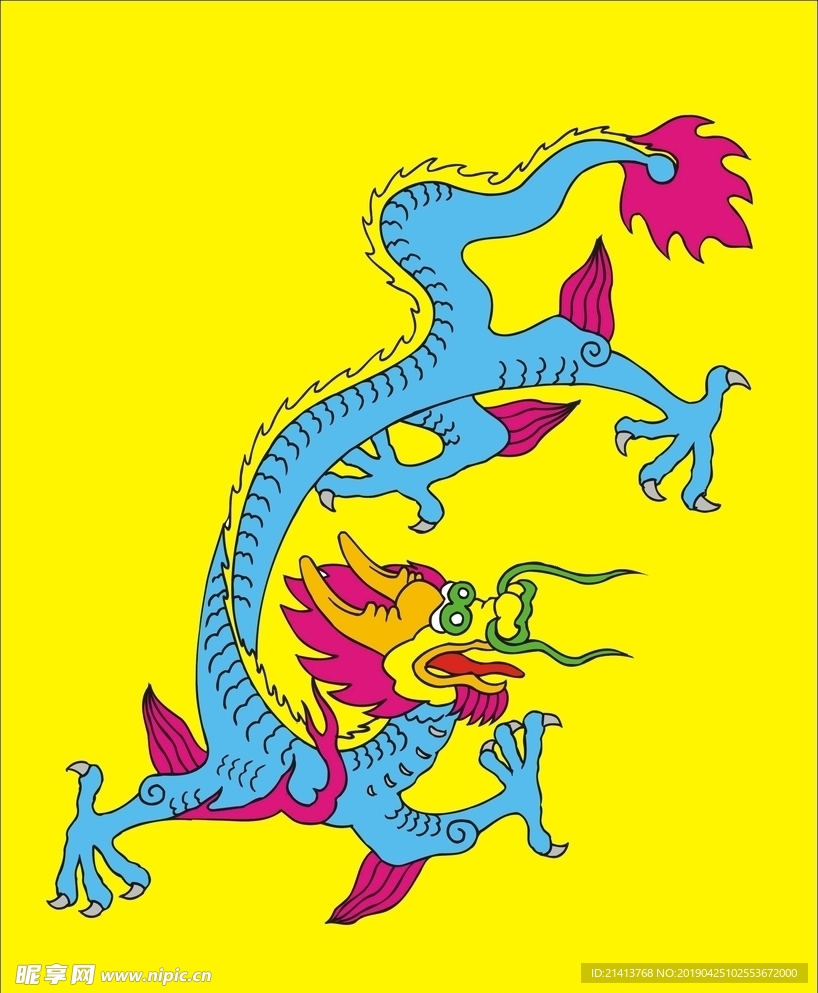 手绘线描龙