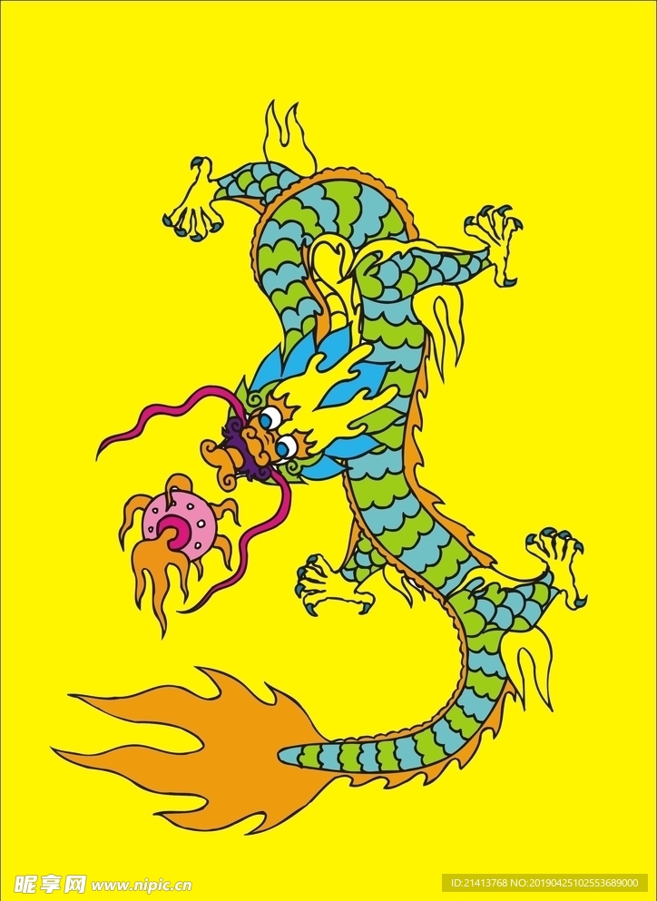 手绘线描龙
