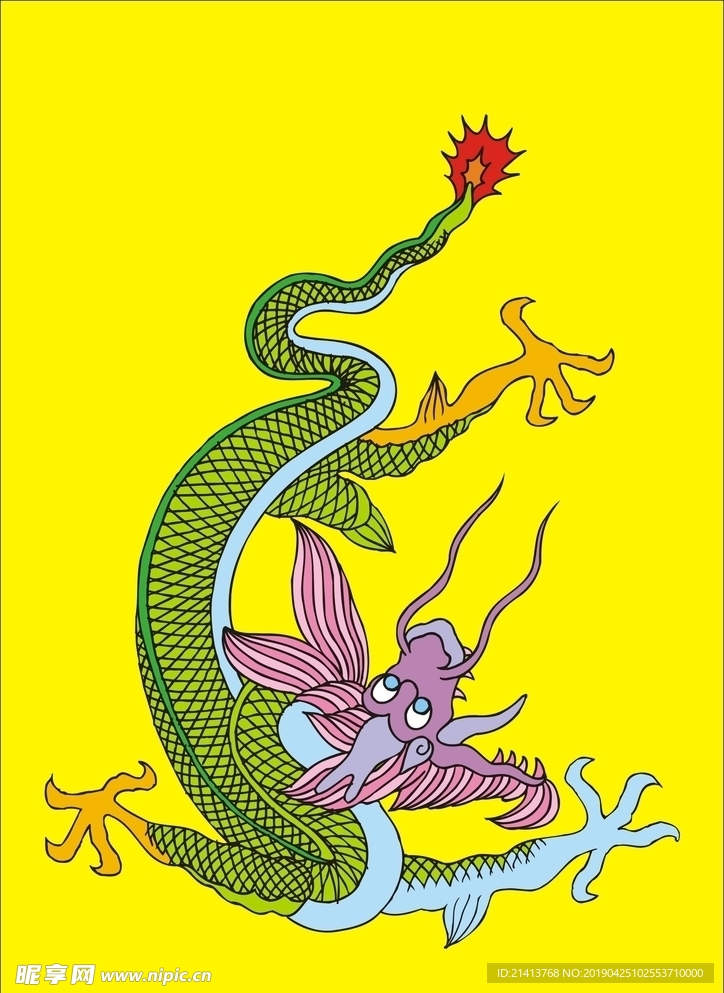 手绘线描龙