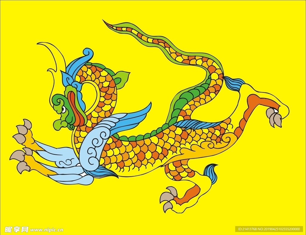 手绘线描龙