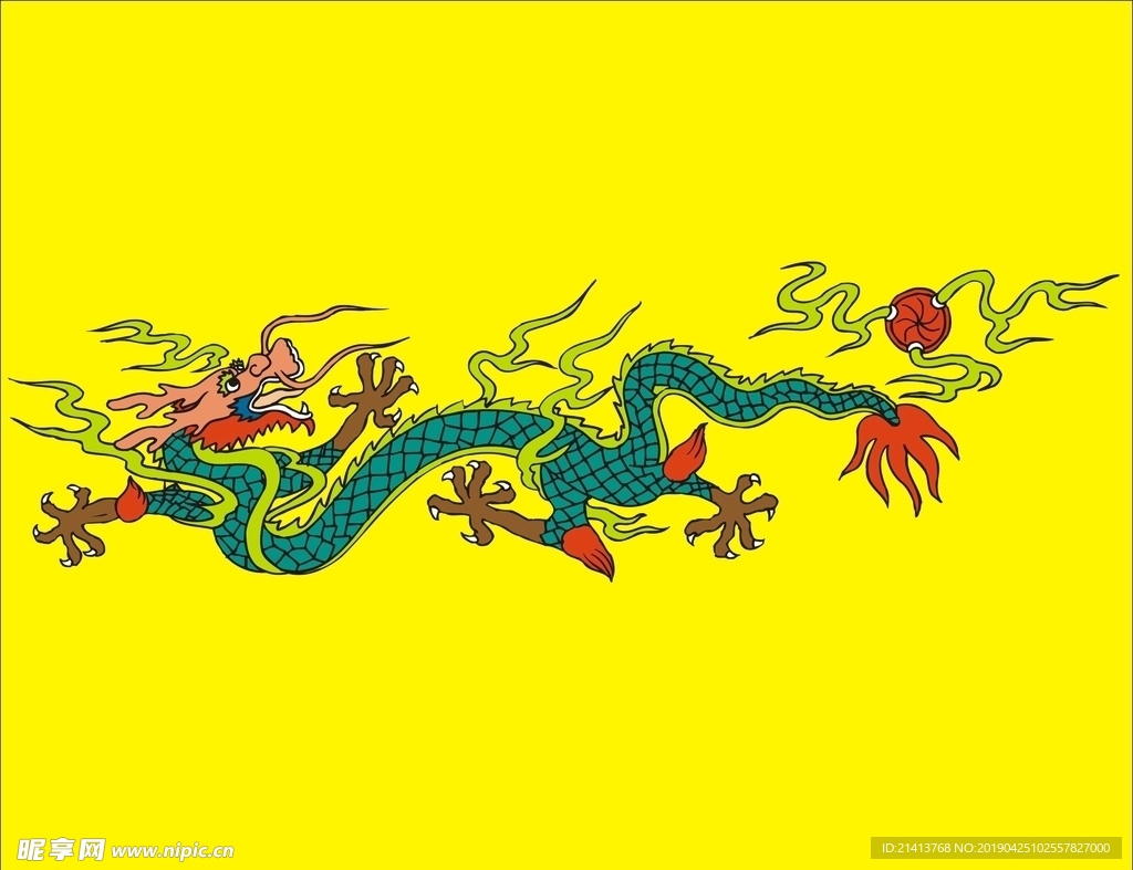 手绘线描龙