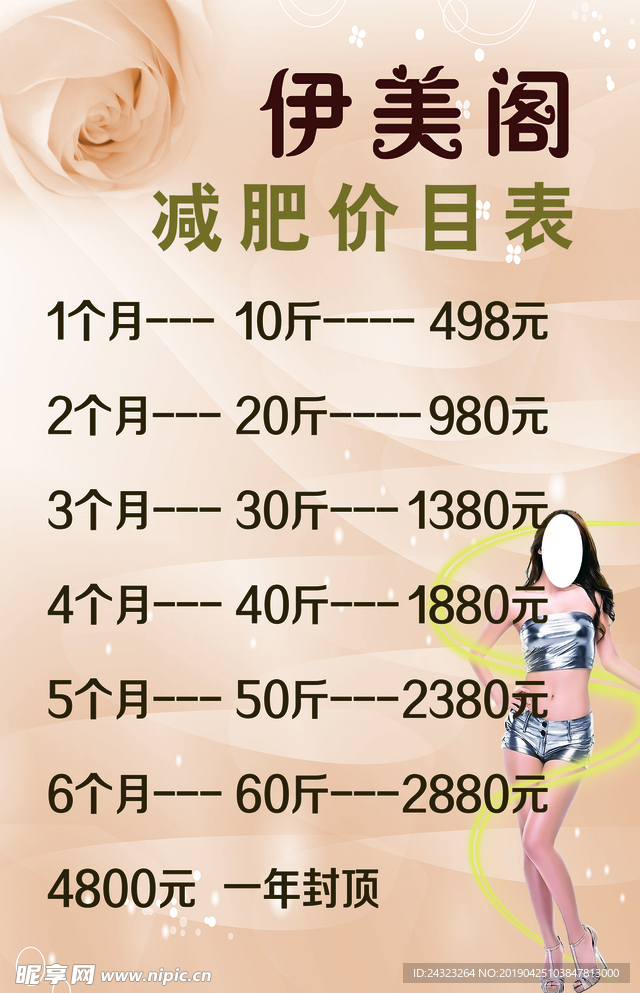 减肥价格表