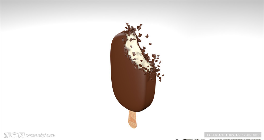 巧克力冰淇淋冰棒 C4D建模