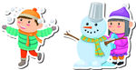 可爱 冬季 儿童 贴纸 雪人