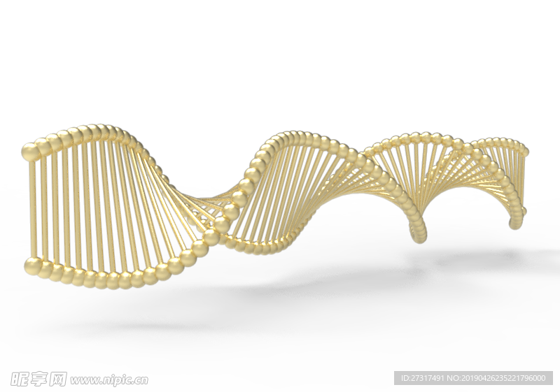 金色DNA螺旋结构免扣PNG