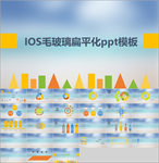 IOS毛玻璃扁平化PPT模板