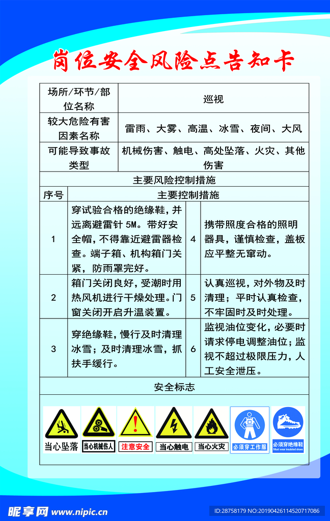 巡视告知卡