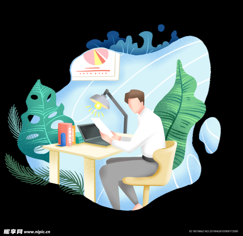 扁平化男孩插画