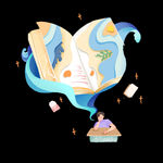 扁平化女孩插画