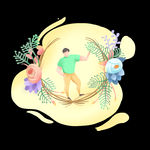 扁平化男孩插画