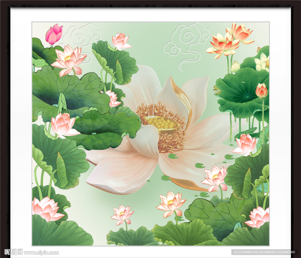 国画荷花