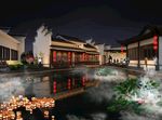 马头墙建筑 餐饮 中式素食坊