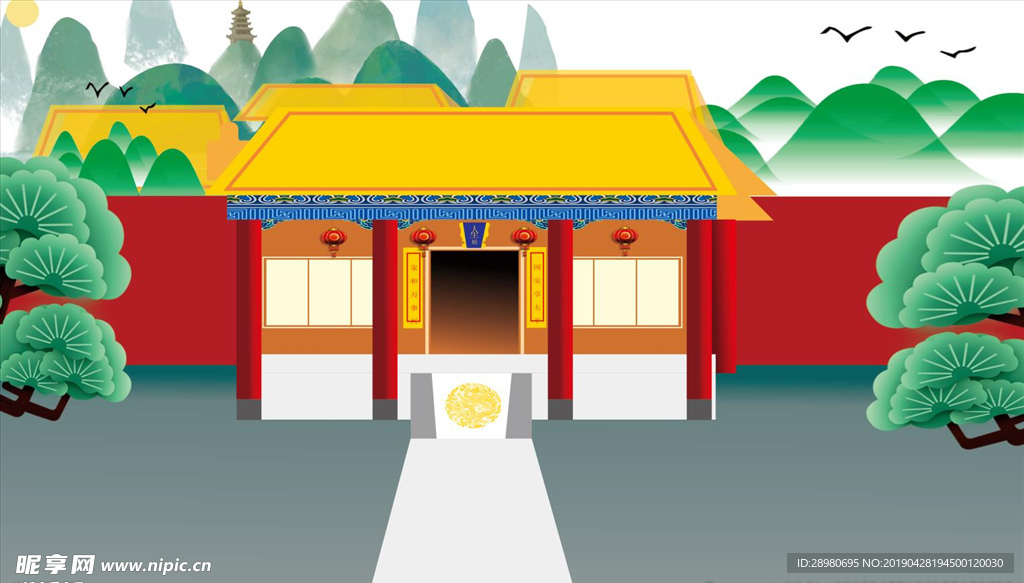 中国风大殿