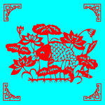 莲年有余剪纸