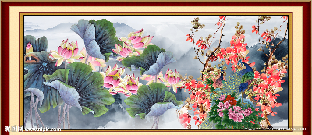 国画荷花