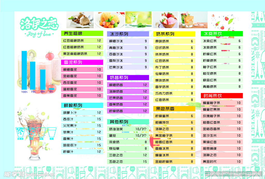 奶茶菜单