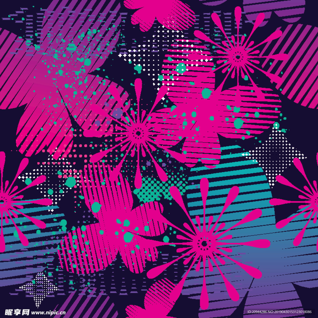 几何渐变花