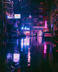 迷乱小街道夜景