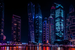 建筑 大楼 平视图 高清 夜景