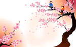 花树花鸟电视背景墙