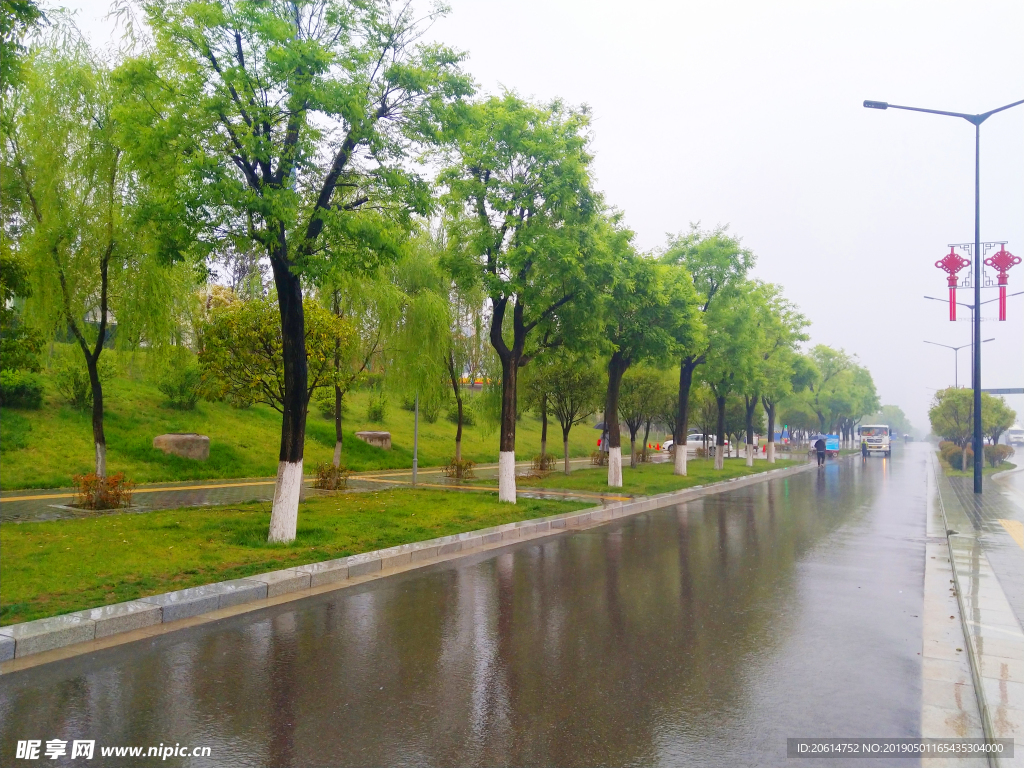 雨天下的城市道路