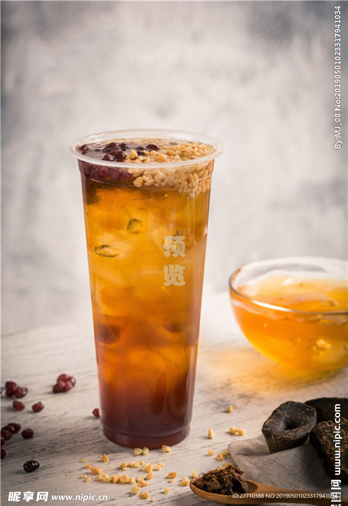 水果茶红豆花生碎红糖水高清原图