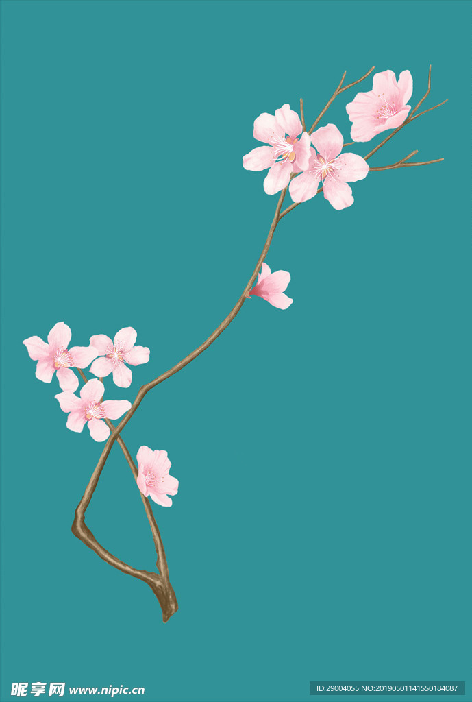 手绘桃花