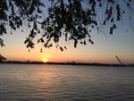 松花江畔夕阳风景