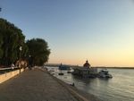 哈尔滨松花江畔夕阳风景