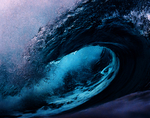 蓝色海浪画