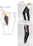 翅膀 裤子印花烫钻设计