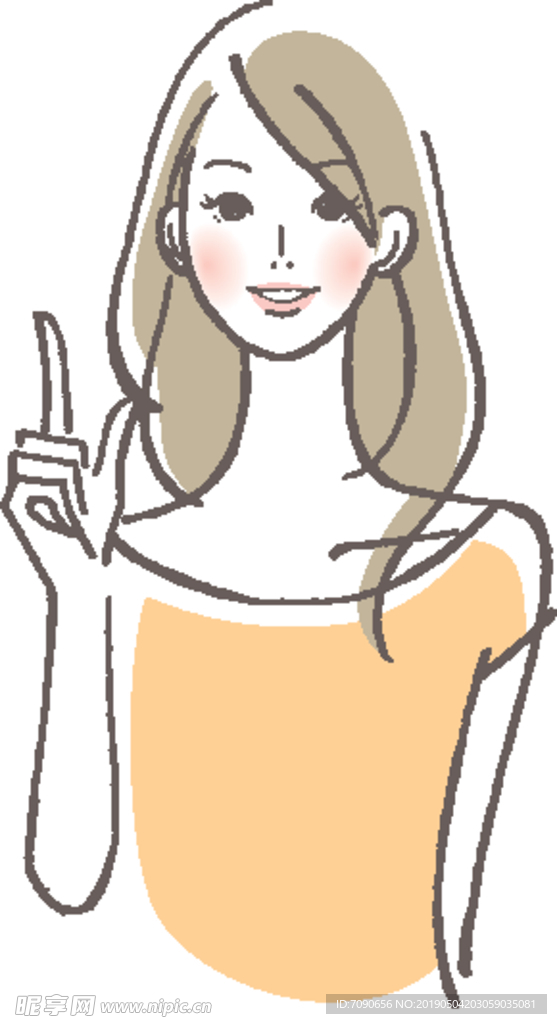 手绘女性插图