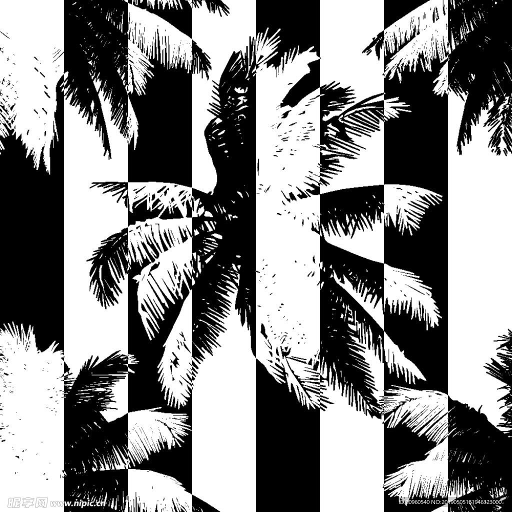 椰树拼接涂鸦