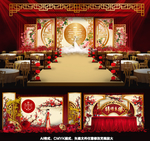 红色中式主题婚礼图片