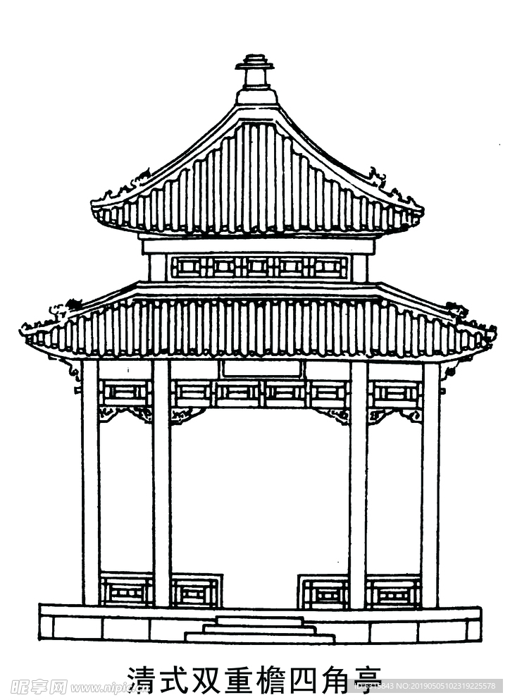 清式双重檐四角亭