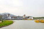 水天一色 湖面 游船  水面